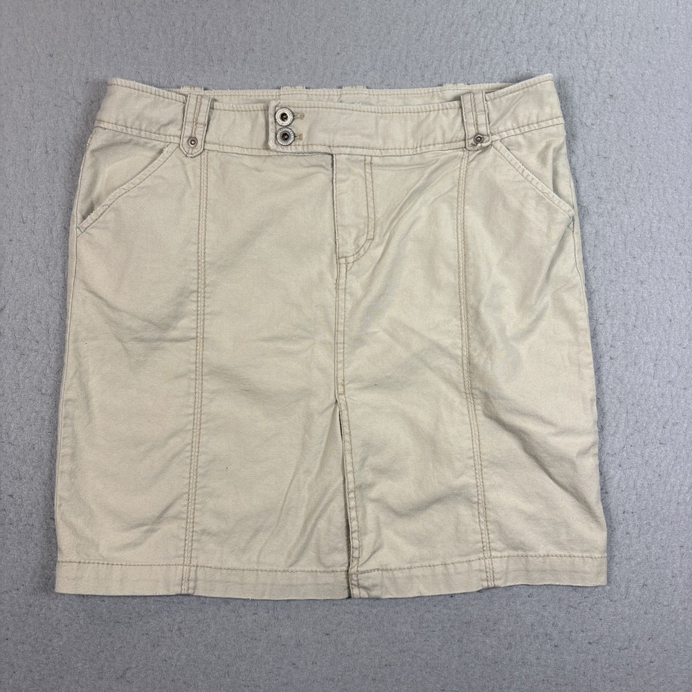 Vintage American Eagle Outfitters Womens Y2K Skirt Size 10 Tan Cotton Blend Knee